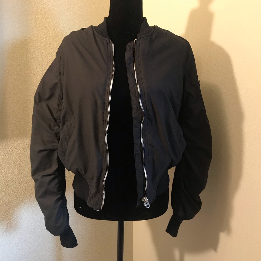 Black Bomber Jacket Lined